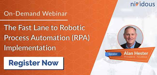 On Demand webinar The Fast Lane to Robotic Process Automation Implementation
