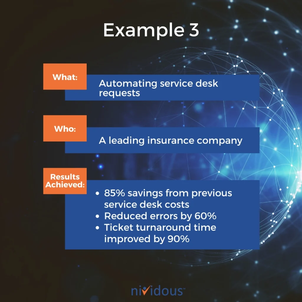 Intelligent automation examples: Automating service desk requests
